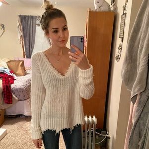 Ivory colored knit sweater